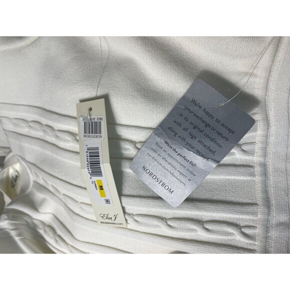 Eliza J Women’s White Ivory Knit Bell Sleeves Dress Sz M - NWT - Picture 6 of 8